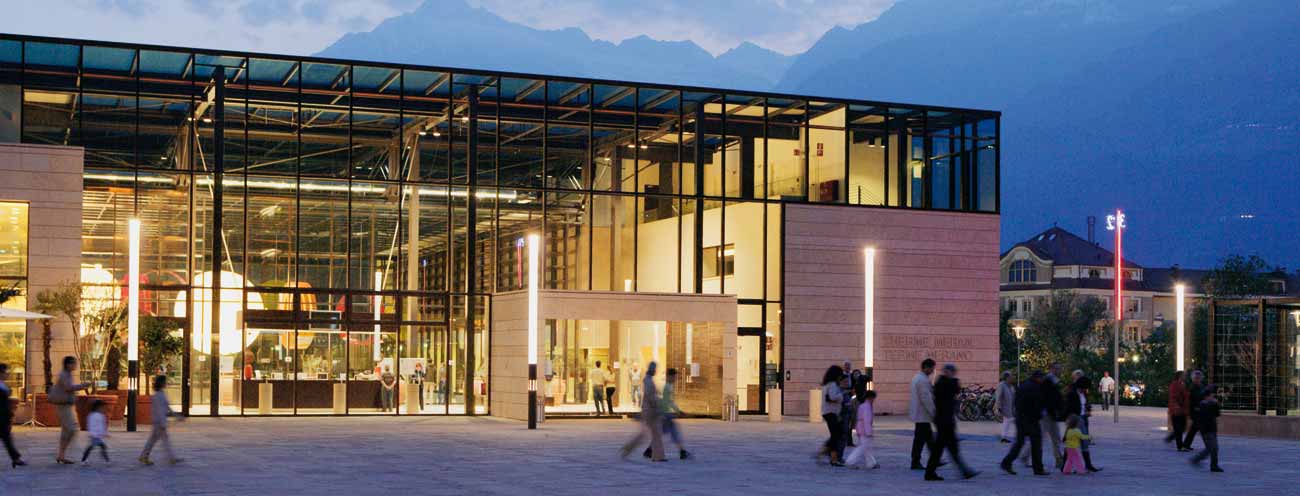 The entrance to the modern baths of Merano