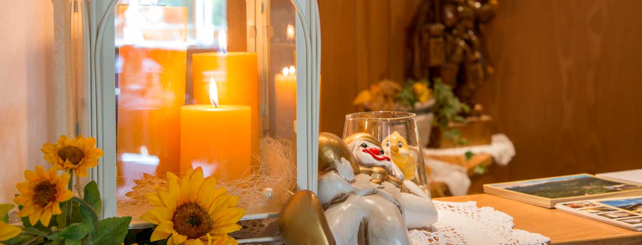 Candles at the reception of Königsrainer